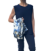 twinset (vest met topje) grafische bloemenprint blauw