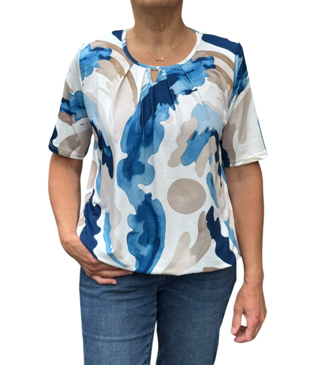 blouson veegprint blauw