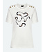 dames t- shirt met opdruk en knopen wit