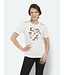 dames t- shirt met opdruk en knopen wit