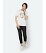 dames t- shirt met opdruk en knopen wit