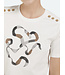 dames t- shirt met opdruk en knopen wit