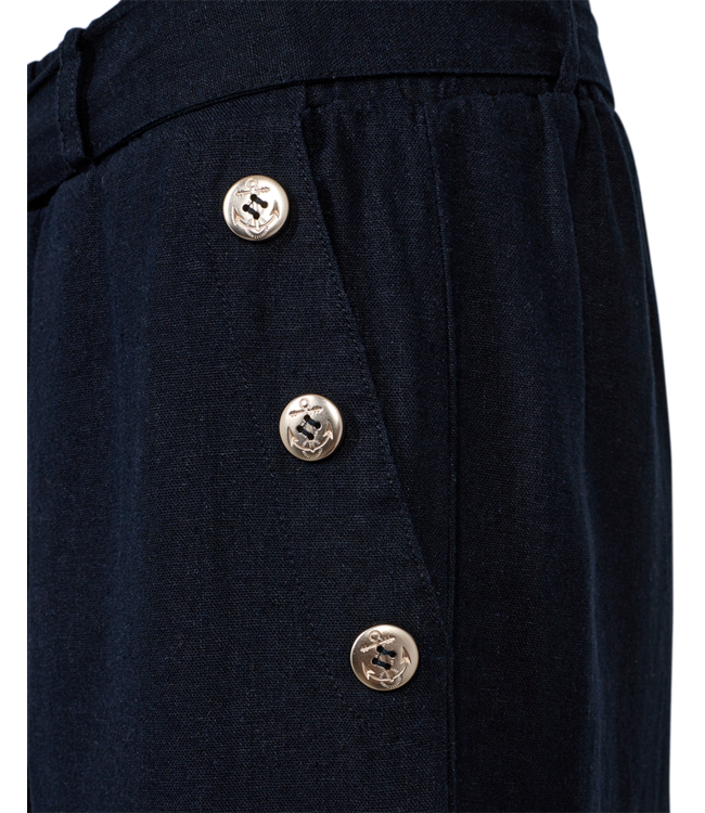 linnen dames broek flared marine "Lava"