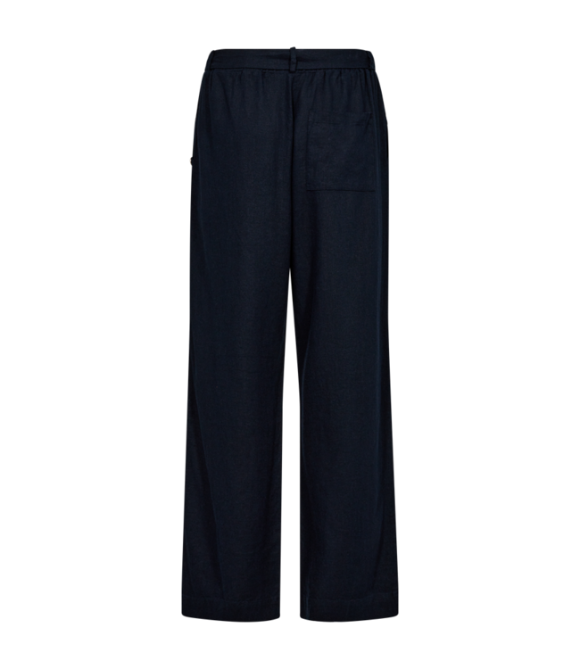 linnen dames broek flared marine "Lava"