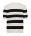 dames pullover korte mouw met streep zwart- wit Pixie