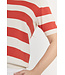 dames pullover korte mouw met streep rood- wit Pixie