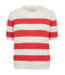 dames pullover korte mouw met streep rood- wit Pixie