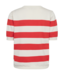 dames pullover korte mouw met streep rood- wit Pixie