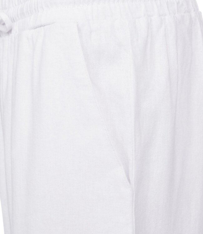linnen broek dames "Lava" wit - ENKELLENGTE