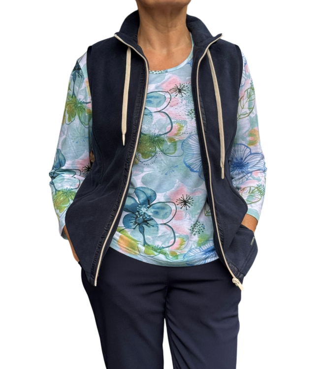 fleece gilet dames met ritssluiting marine