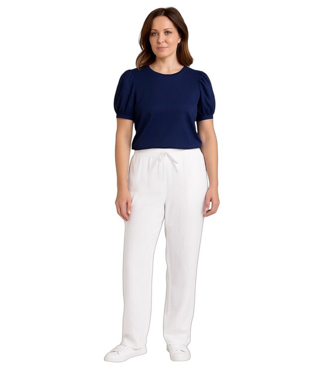 linnen broek dames "Lava" wit