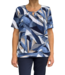 blouson met boord blokprint blauw