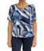 blouson met boord blokprint blauw