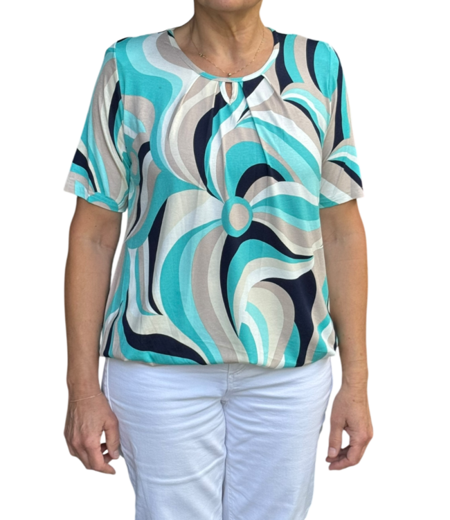 blouson wave beige- aqua