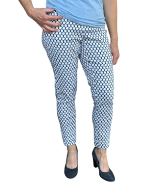 Sensia stretch broek dames Pita cirkelprint blauw - Sensia