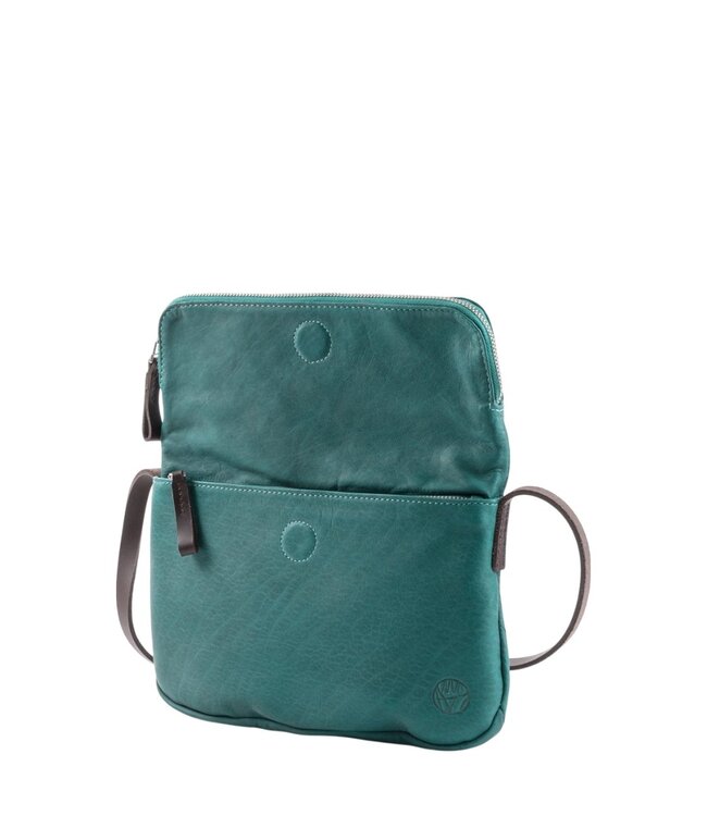 Chaza "twosize" schoudertas turquoise Harold's Lederwaren