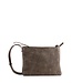 Chaza leren schoudertas ritssluiting small taupe