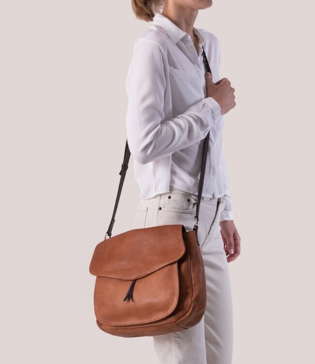 Chaza "slingbag" schoudertas large cognac