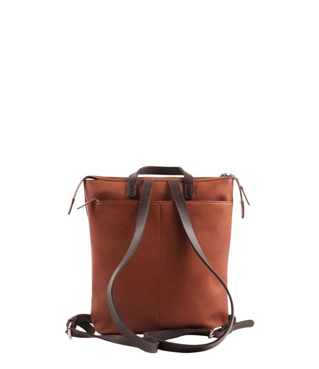 Chaza leren dames rugzak cognac