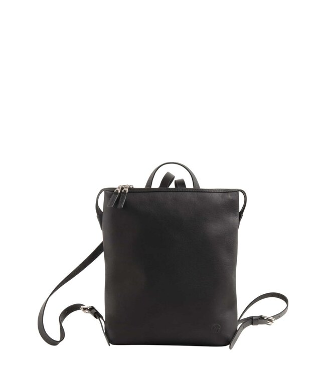 Chaza leren dames rugzak zwart