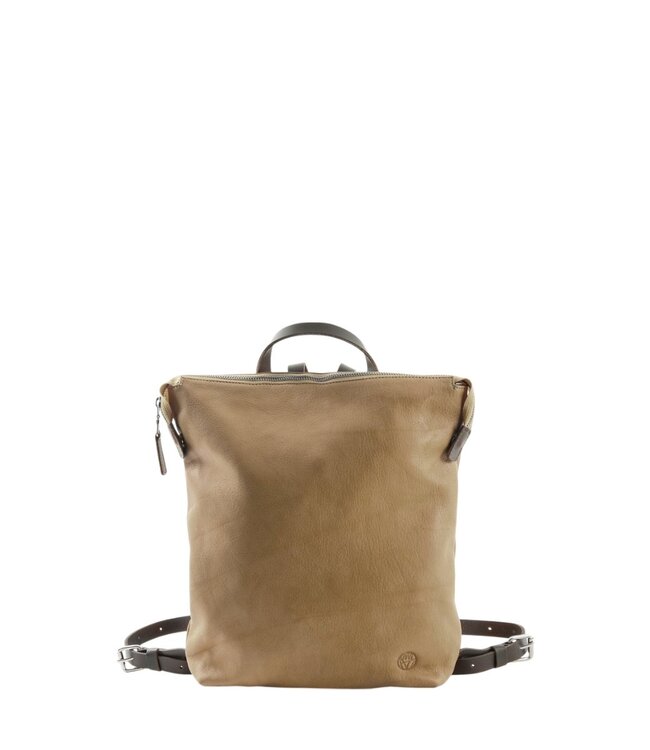 Chaza leren dames rugzak beige