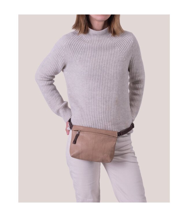 Chaza leren heuptas unisex vierkant cognac