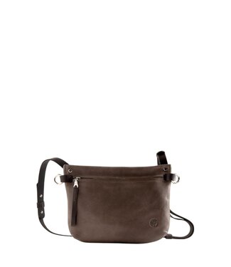 Harold's Lederwaren Chaza leren heuptas unisex vierkant taupe
