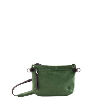 Harold's Lederwaren Chaza leren heuptas unisex vierkant groen