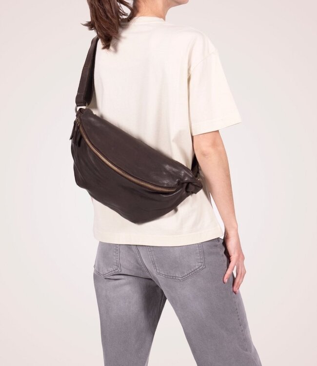 grote leren heuptas unisex Aberdeen cognac