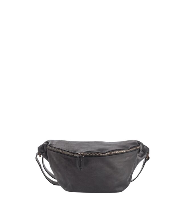 grote leren heuptas unisex Aberdeen zwart