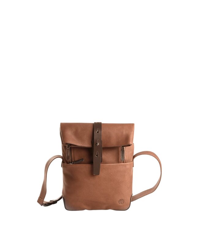 Mount Ivy leren schoudertas small (Crossbag) cognac