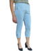 Stretch broek dames knopen met elastische tailleband 7/8 - CherryBerry