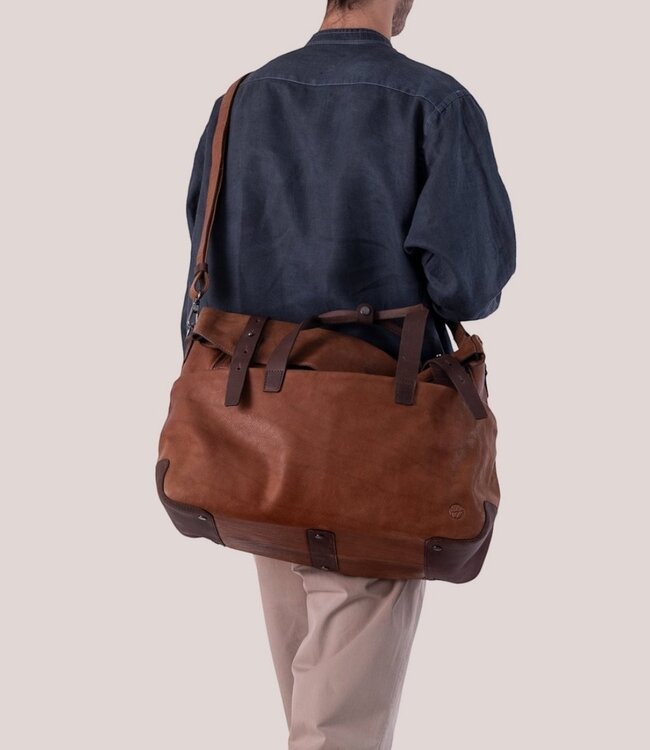 Mount Ivy leren weekender (reistas) groot zwart