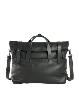 Harold's Lederwaren Mount Ivy leren weekender (reistas) groot zwart