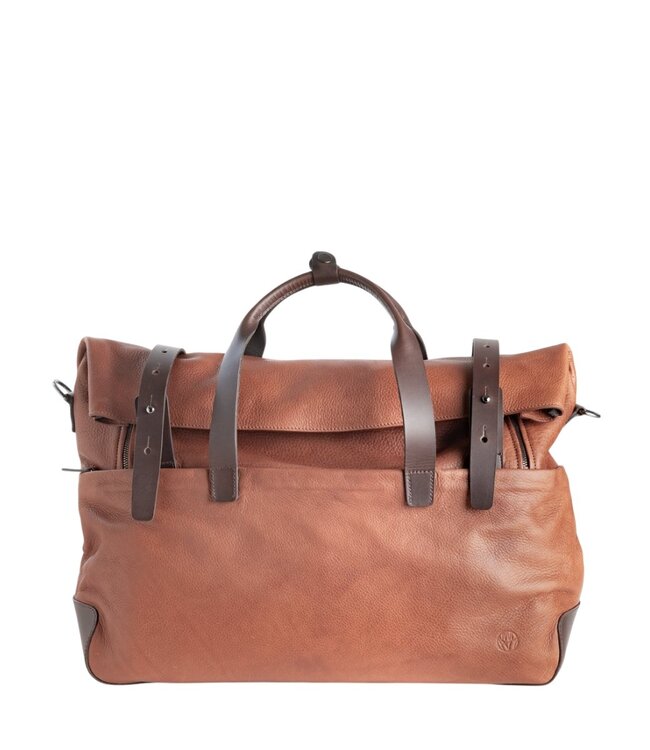 Mount Ivy leren weekender (reistas) groot cognac