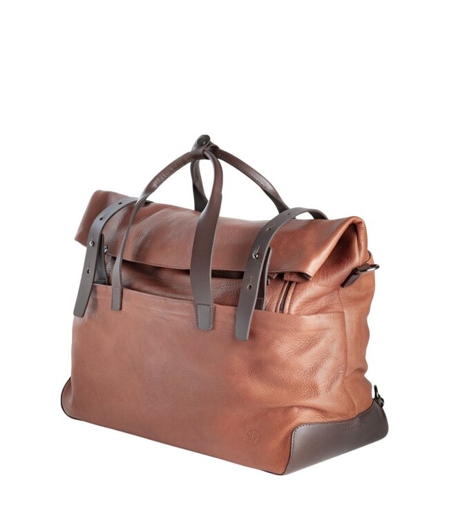 Mount Ivy leren weekender (reistas) groot cognac