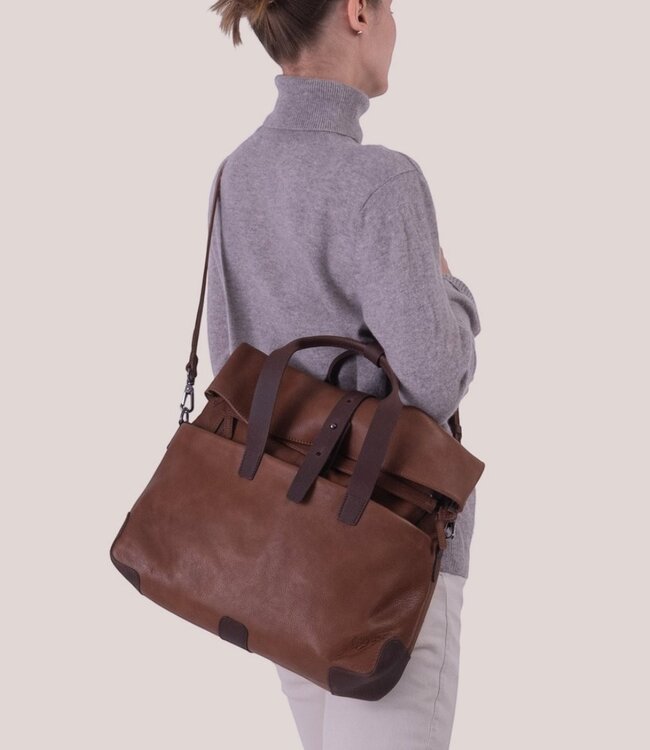 Mount Ivy rugzak & aktetas (business bag) cognac