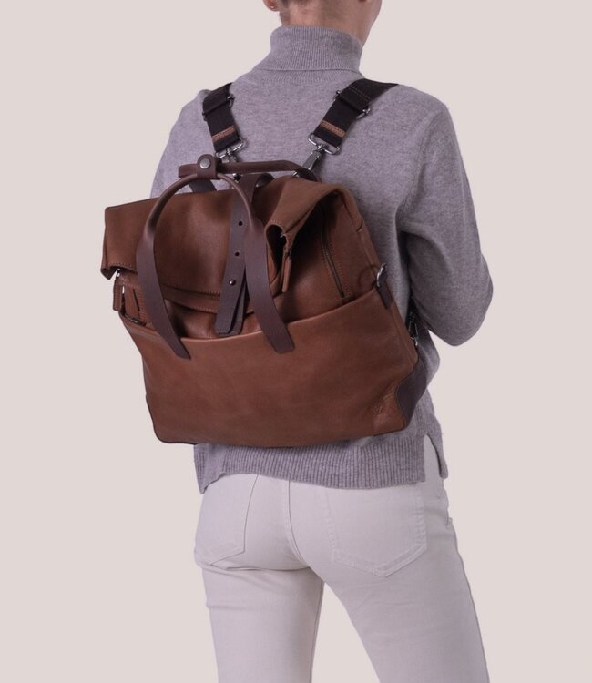 Mount Ivy rugzak & aktetas (business bag) cognac