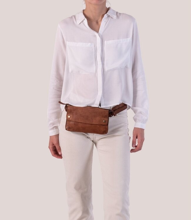 submarine leren heuptas (beltbag) cognac small Harold's Lederwaren