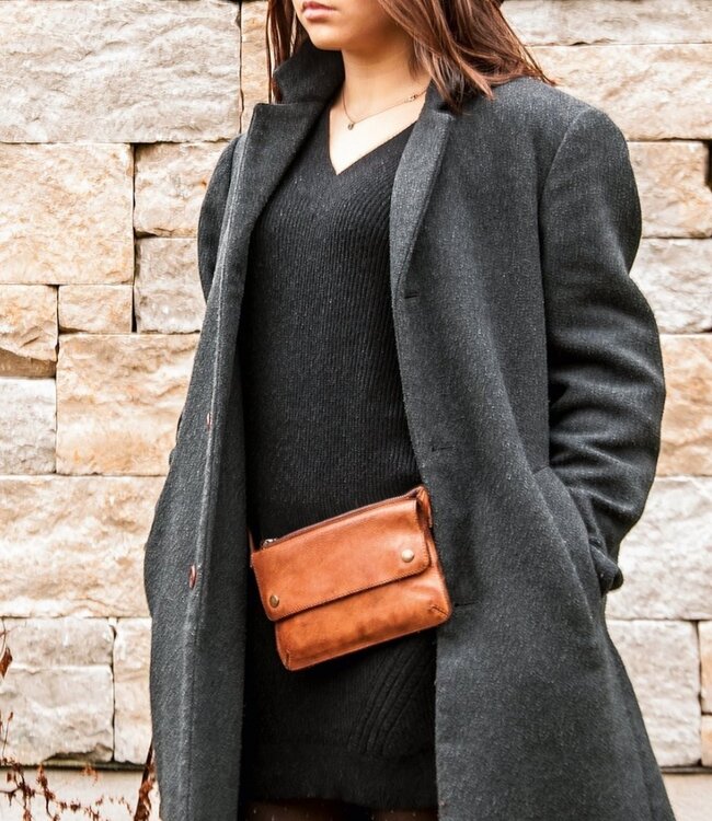 submarine leren heuptas (beltbag) bruin small Harold's Lederwaren