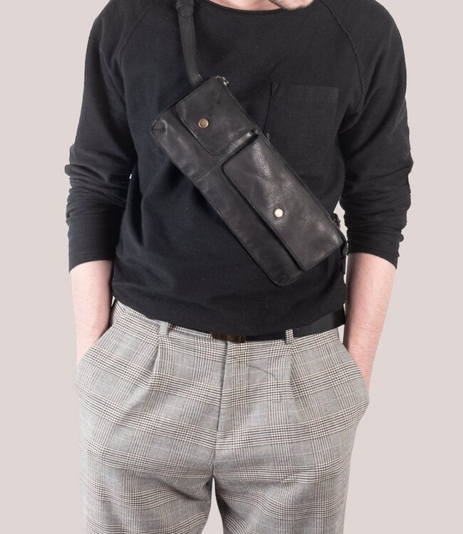submarine leren heuptas (beltbag) zwart large