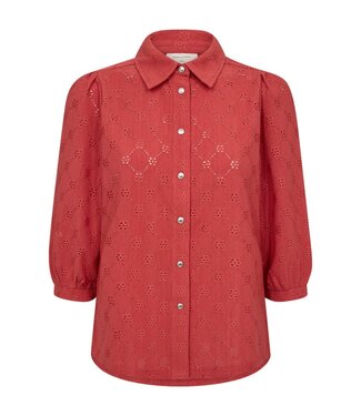 FreeQuent jersey dames blouse met knopen leni baked apple