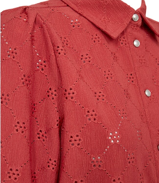 jersey dames blouse met knopen leni baked apple