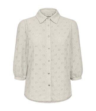 FreeQuent jersey dames blouse met knopen leni beige (moonbeam)
