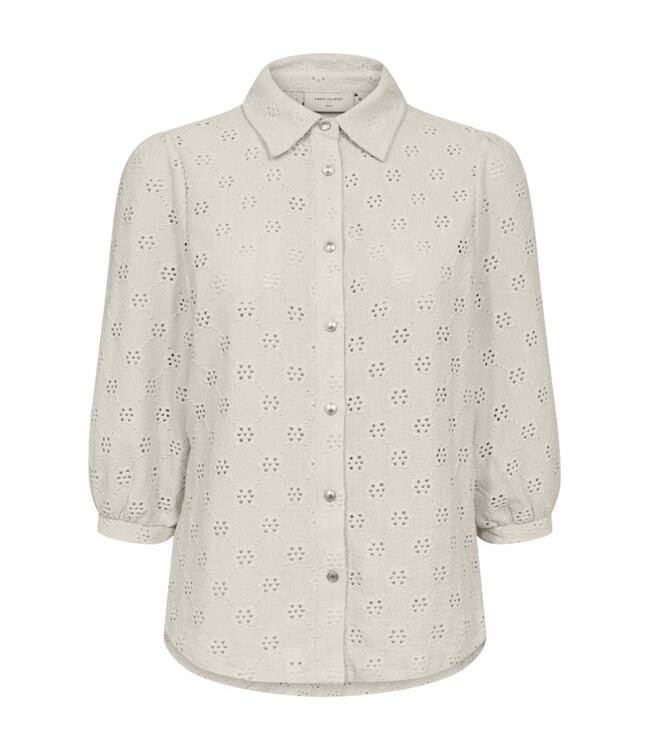 jersey dames blouse met knopen leni beige (moonbeam)