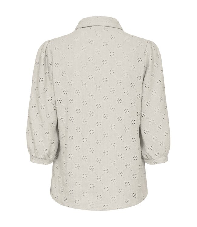 jersey dames blouse met knopen leni beige (moonbeam)