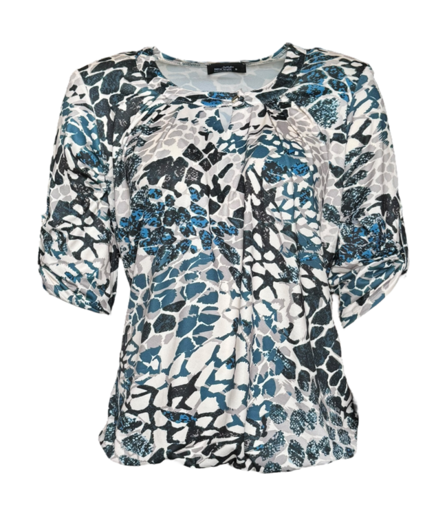 blouson geruwd pebbles beige- blauw