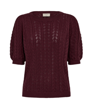 FreeQuent dames pullover structuur "Larry" korte mouw bordeaux