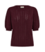 dames pullover structuur "Larry" korte mouw bordeaux