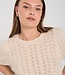 dames pullover structuur "Larry" korte mouw sand